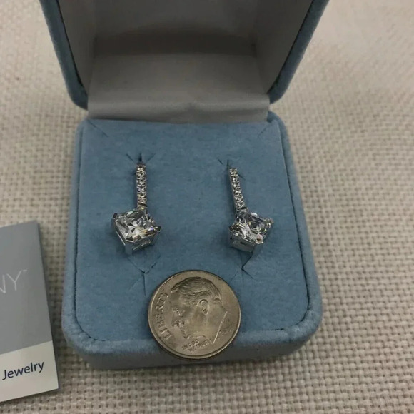 QVC Diamonique Epiphany 925 Sterling Silver Leverback Earrings - Picture 5 of 8